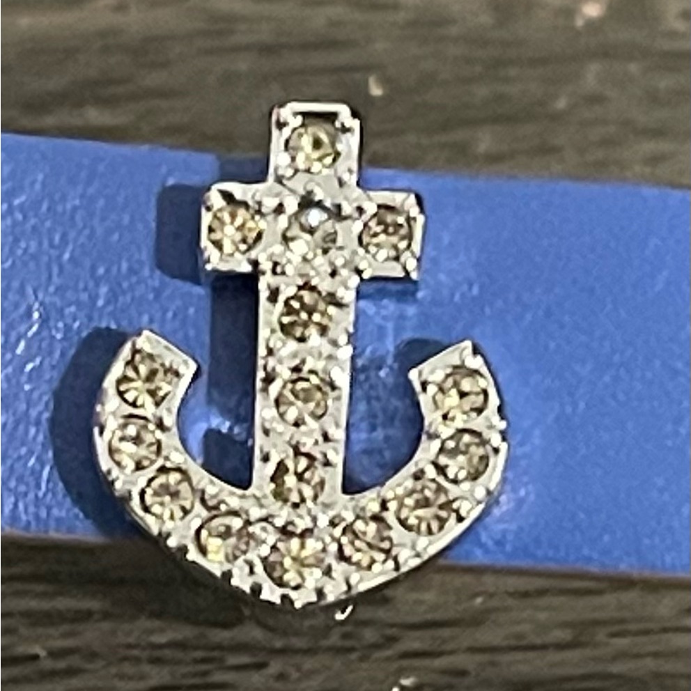 Pave Anchor CharmSilver